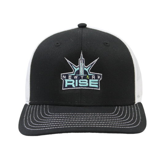 Rise Trucker Hat - Black and White Mesh Back