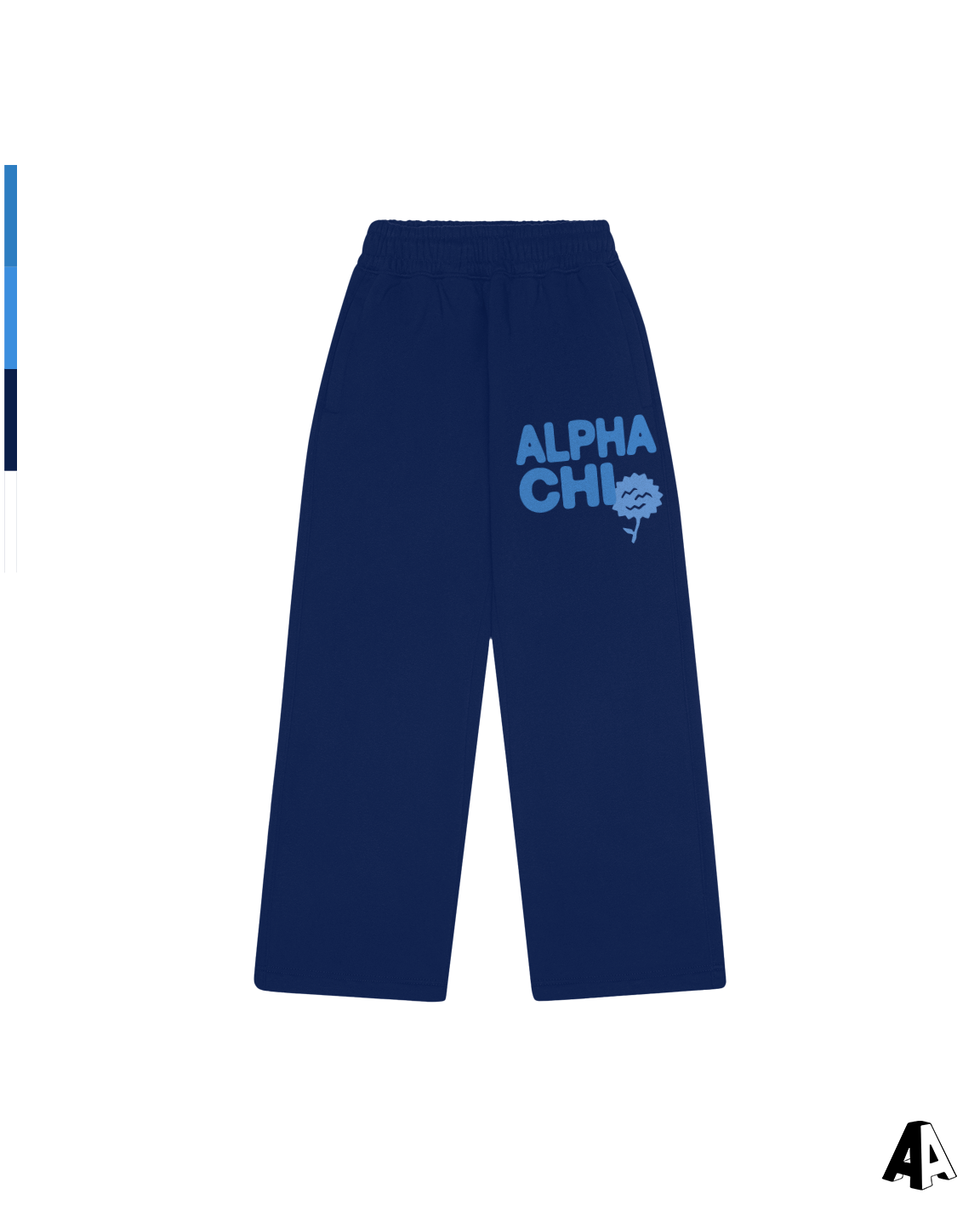 Free Spirit Navy Sweatpants - Alpha Chi Omega - front