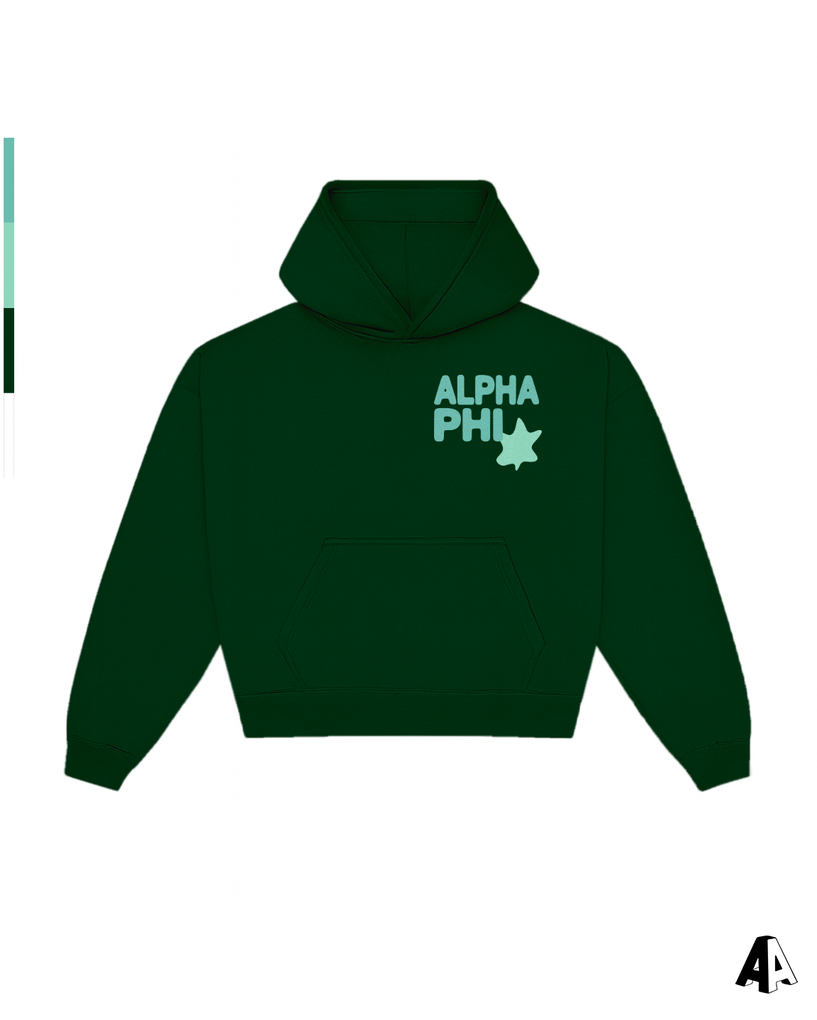 Free Spirit Forest Green Hoodie - Alpha Phi - front