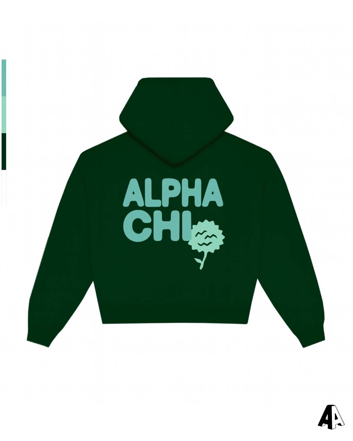 Free Spirit Forest Green Hoodie - Alpha Chi Omega - back