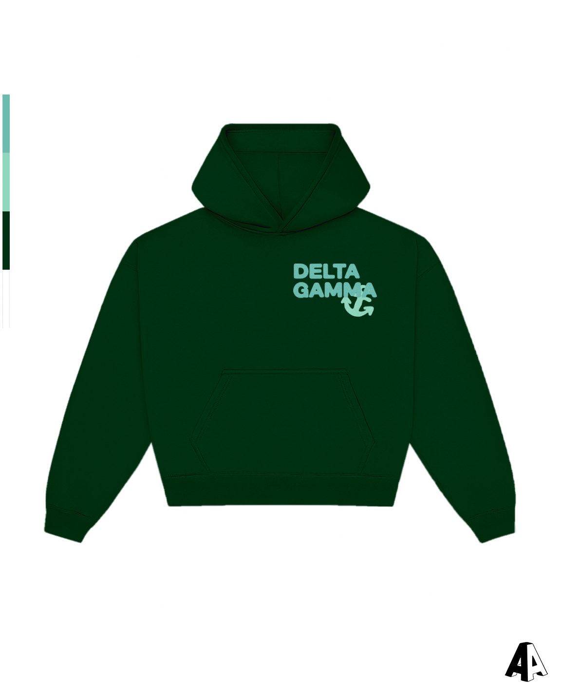 Free Spirit Forest Green Hoodie - Delta Gamma - front
