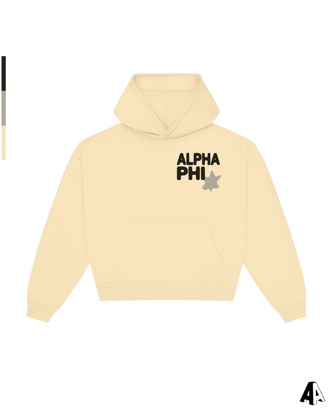 Free Spirit Light Yellow Hoodie - Alpha Phi - front