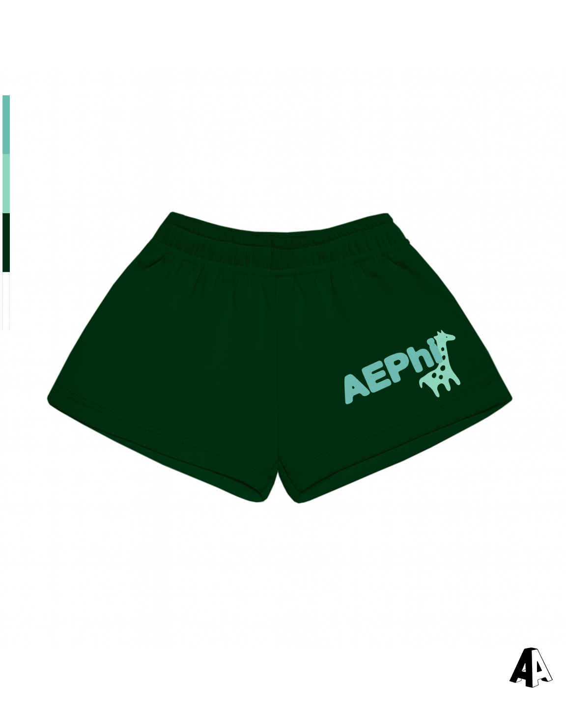 Free Spirit Forest Green Shorts - Alpha Epsilon Phi - front