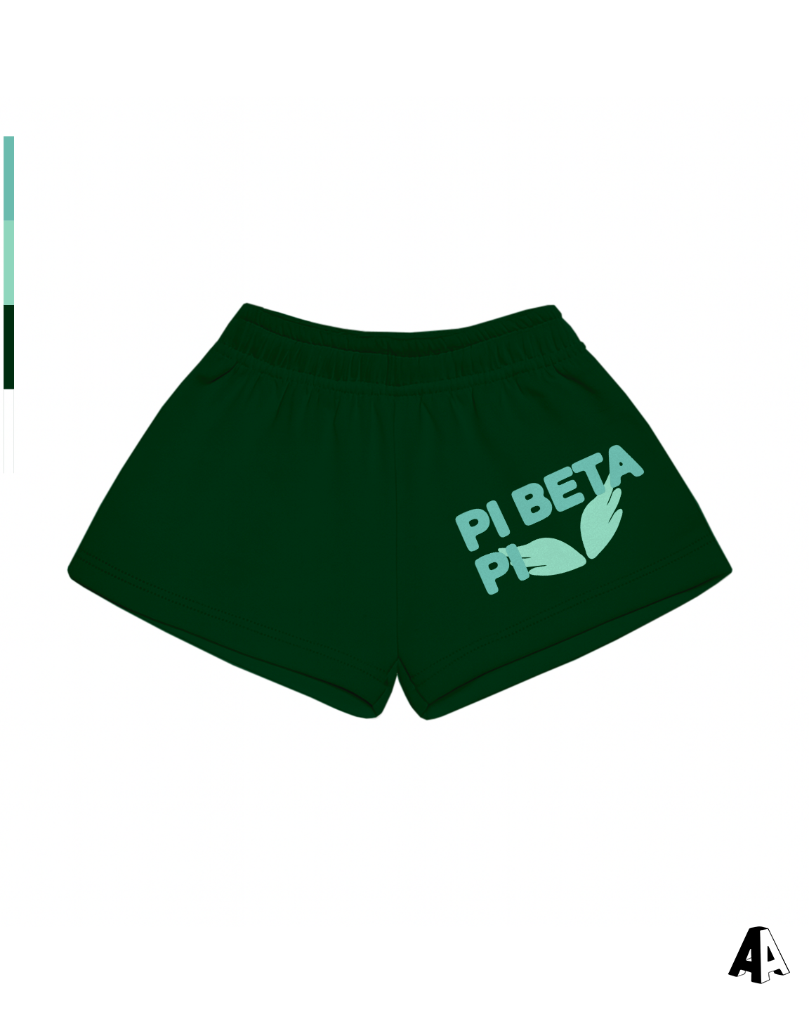 Free Spirit Forest Green Shorts - Pi Beta Phi - front
