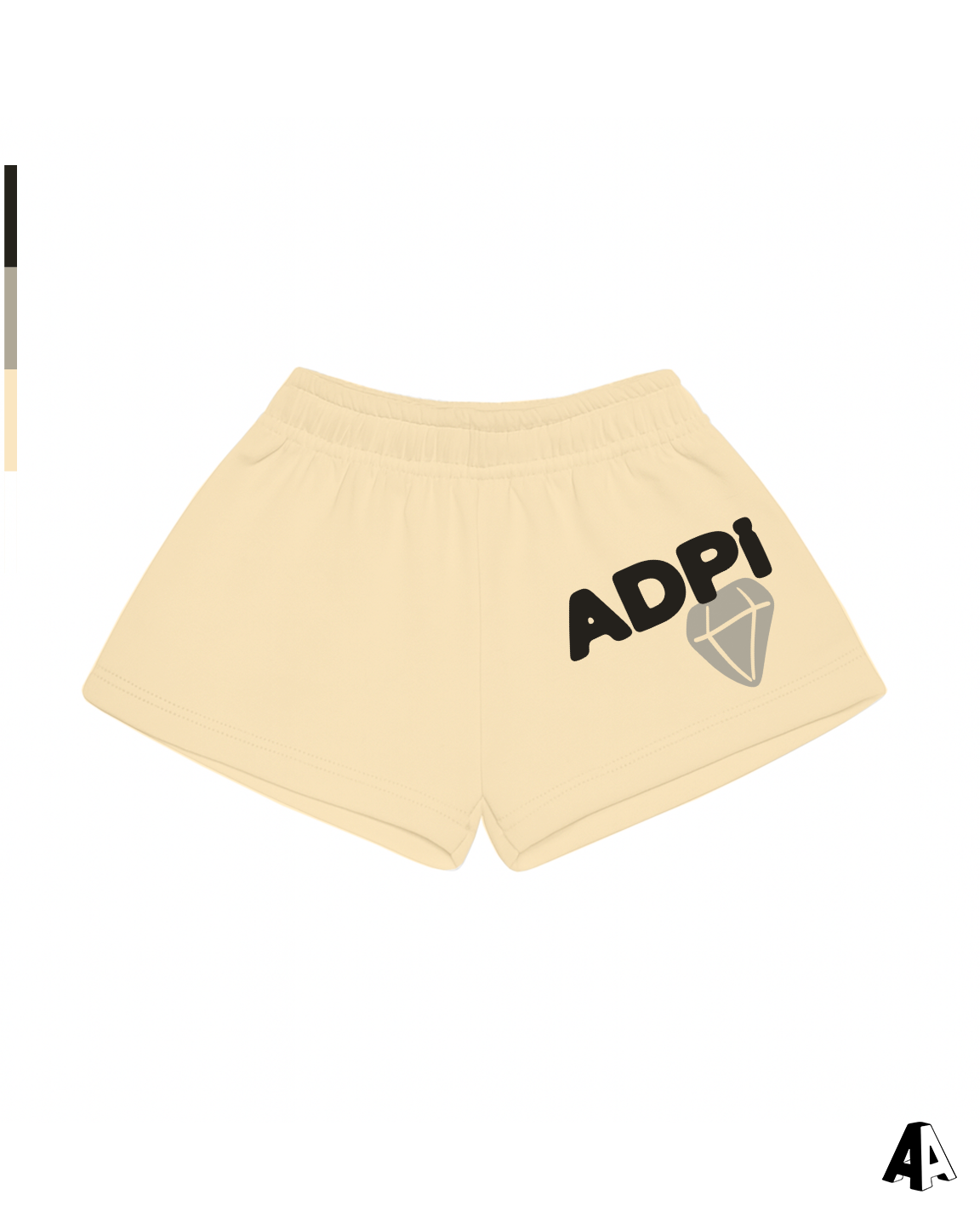 Free Spirit Light Yellow Shorts - Alpha Delta Pi - front