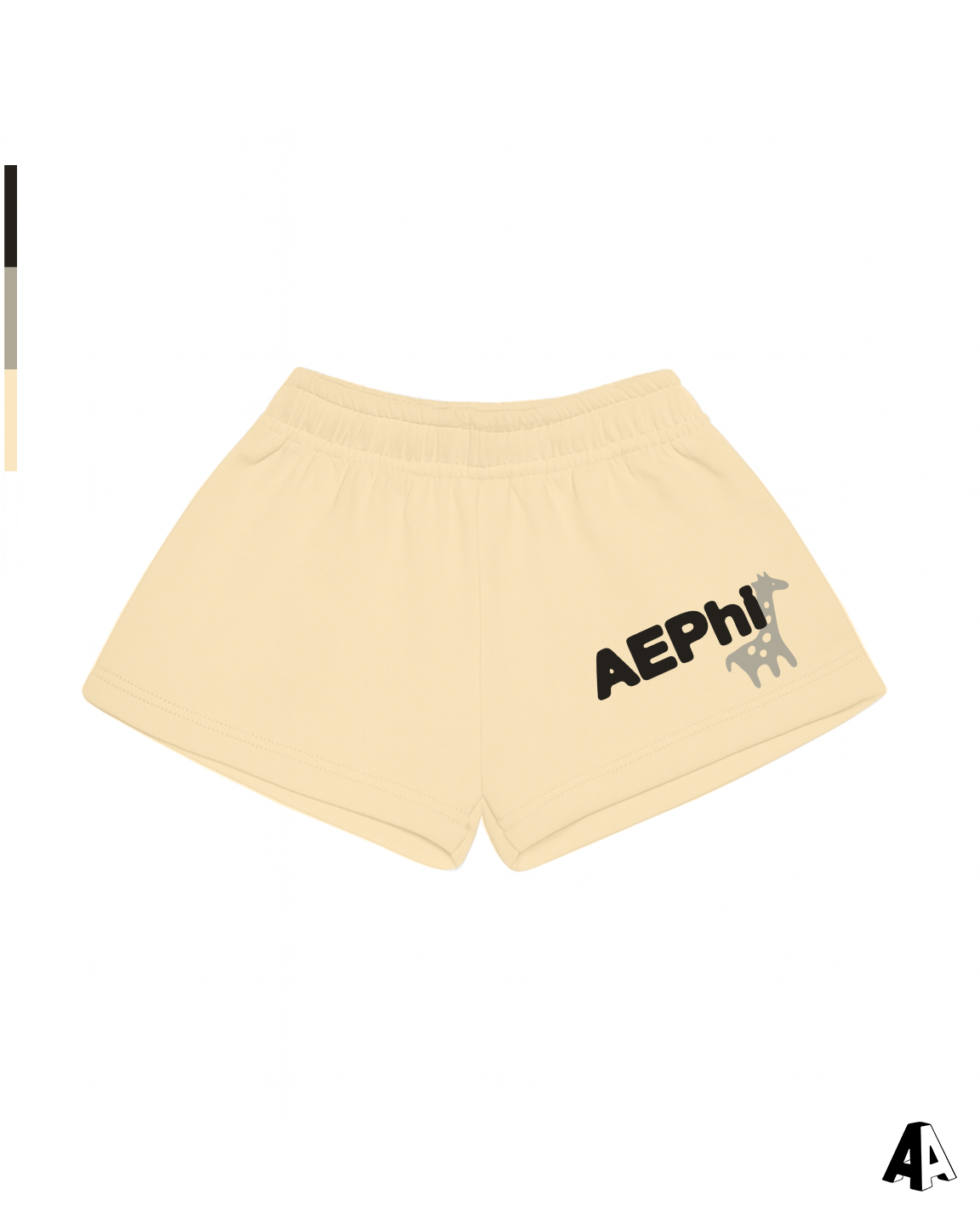 Free Spirit Light Yellow Shorts - Alpha Epsilon Phi - front