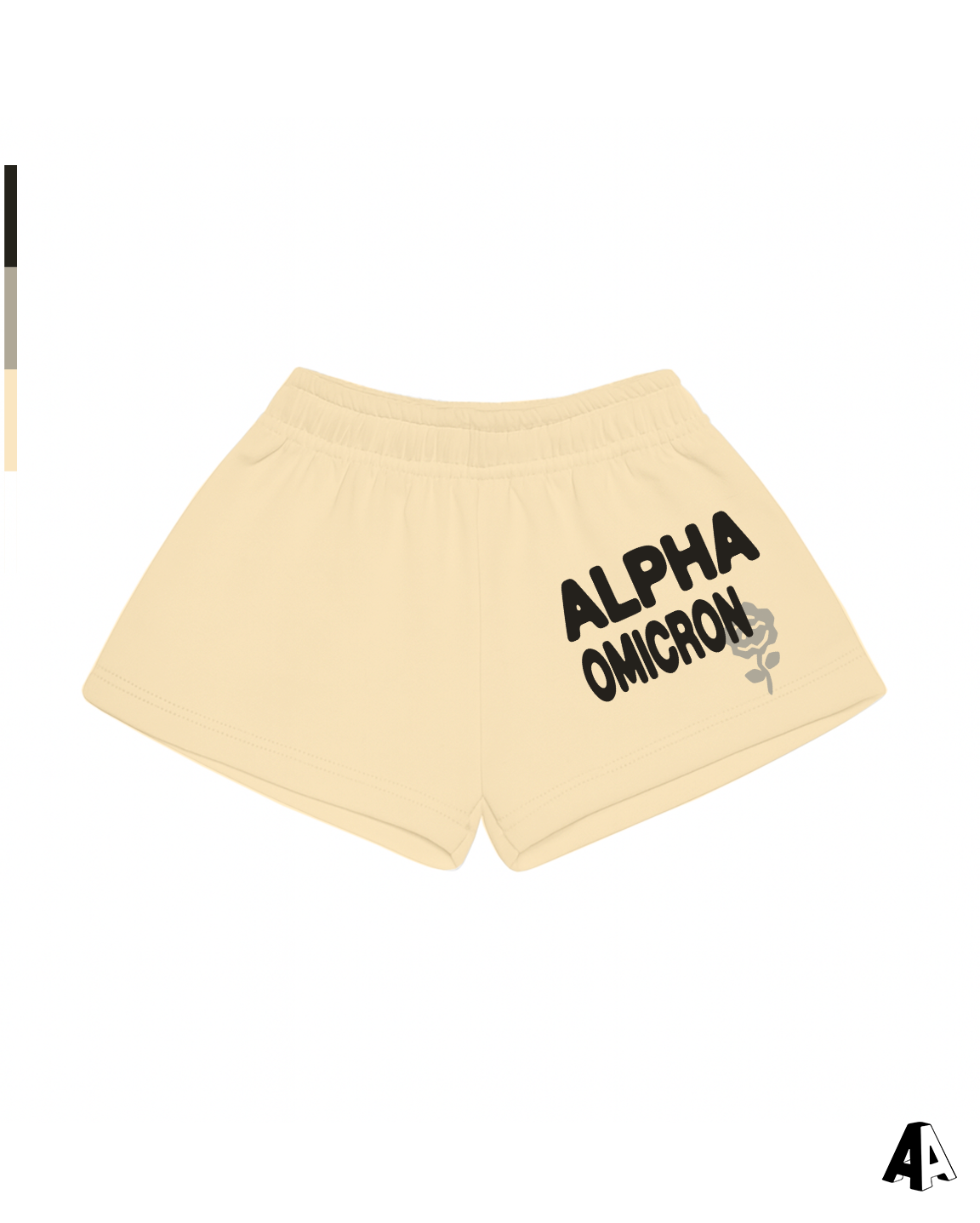 Free Spirit Light Yellow Shorts - Alpha Omicron Pi - front
