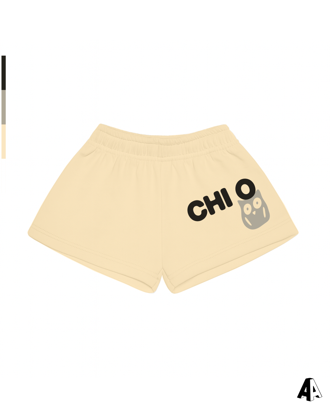 Free Spirit Light Yellow Shorts - Chi Omega - front